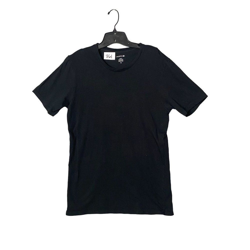 LACOSTE Shirt Men XL Underwear Slim Fit UnderShirt Black